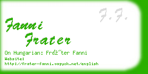 fanni frater business card